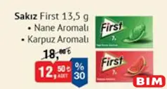 FİRST SAKIZ ÇEŞİTLERİ fiyat ve kampanya bilgisi